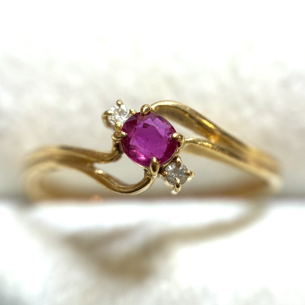 K18（18金）ルビー・ダイヤモンド リング