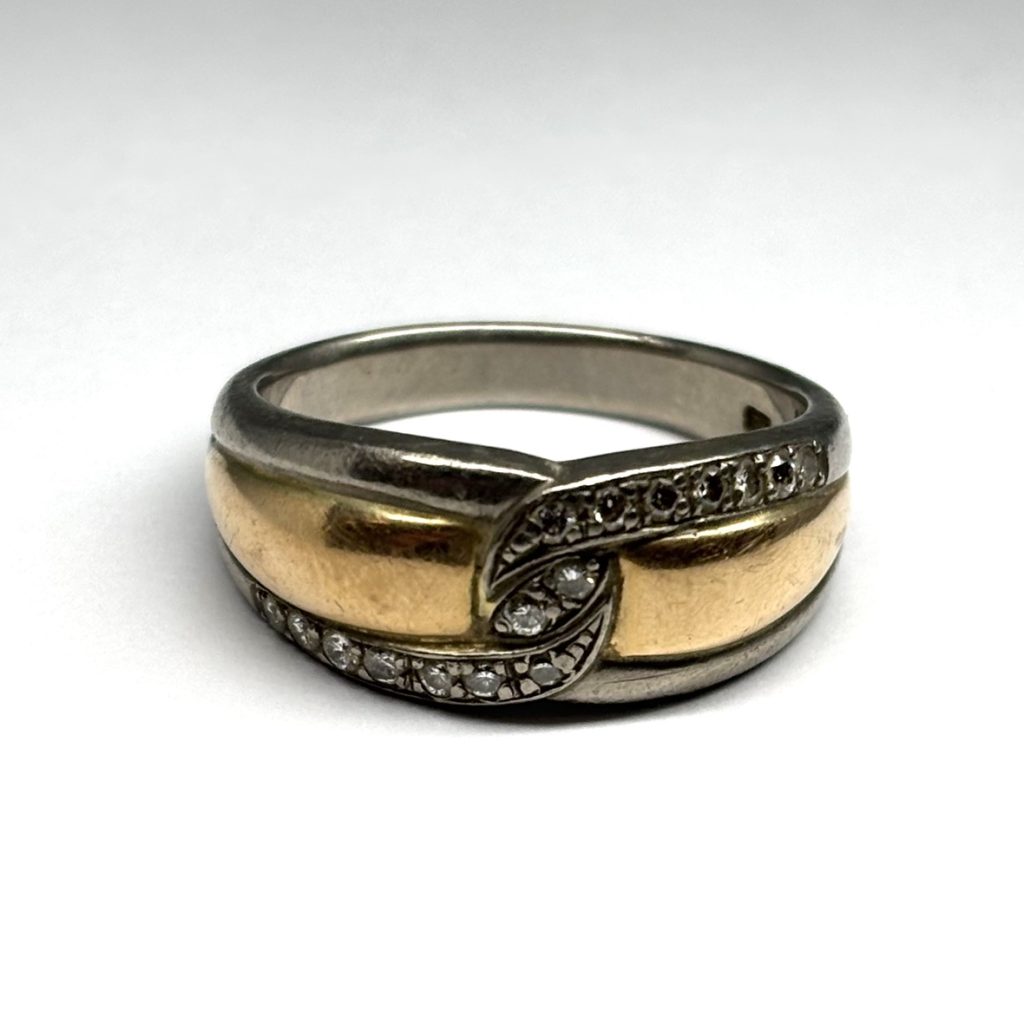 K18／Pt850 コンビ ダイヤモンドリング