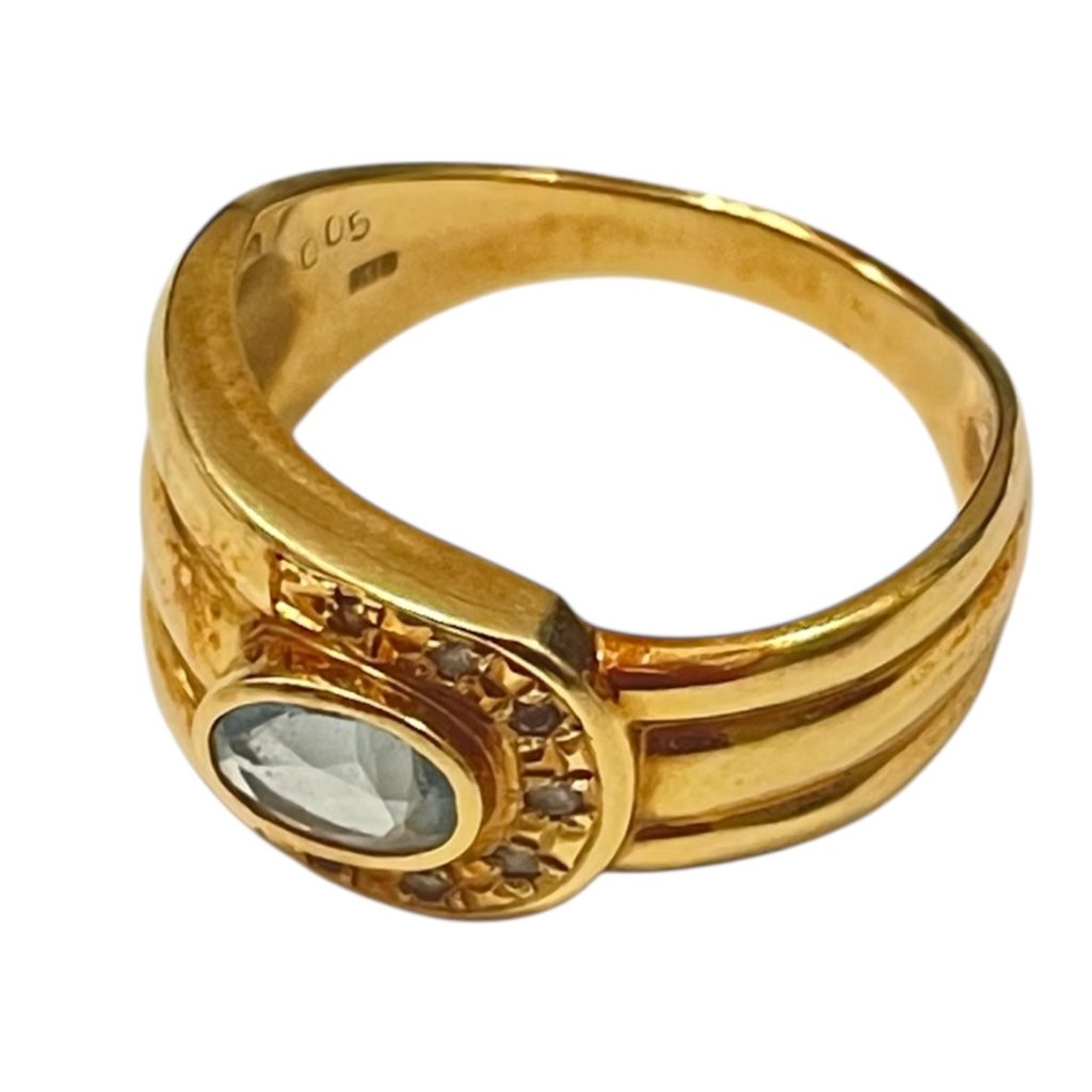 K18アクアマリンリング