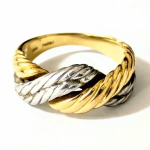 K18 Pt900 18金 プラチナ コンビ リング 指輪