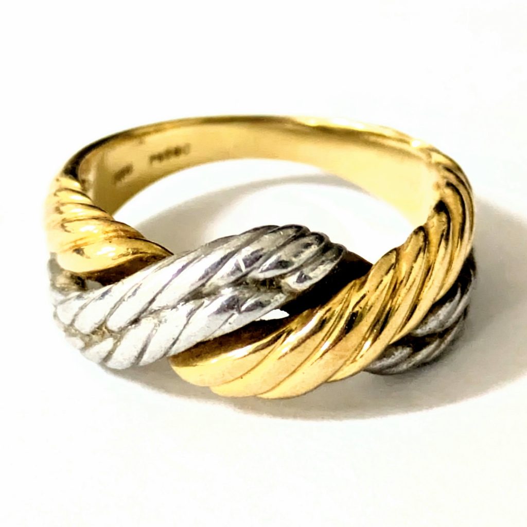 K18 Pt900 18金 プラチナ コンビ リング 指輪