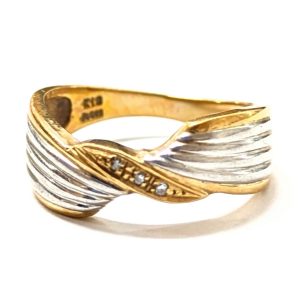 K18 Pt900 18金 プラチナ コンビ リング 指輪