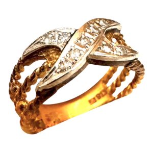 K18/Pt850 コンビ メレダイヤ付きリング 札幌市西区 二十四軒