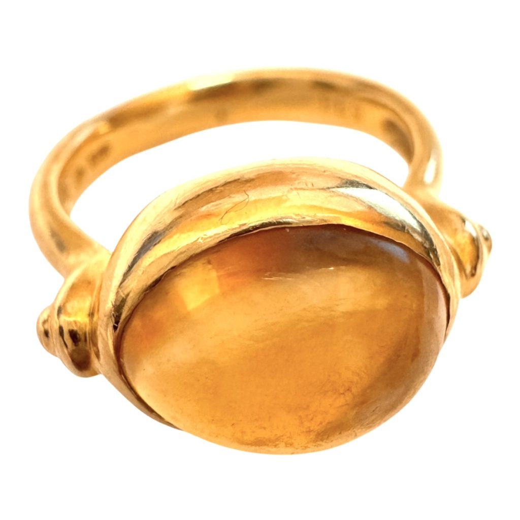 K18 18金 シトリン石付きリング 札幌市西区琴似