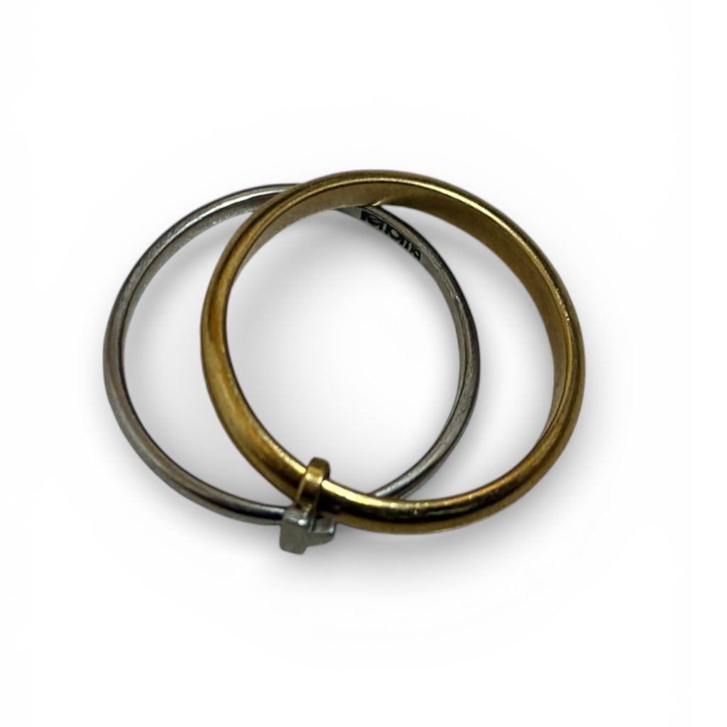 金とプラチナ ツインリング（コンビリング）　札幌市　白石区　菊水