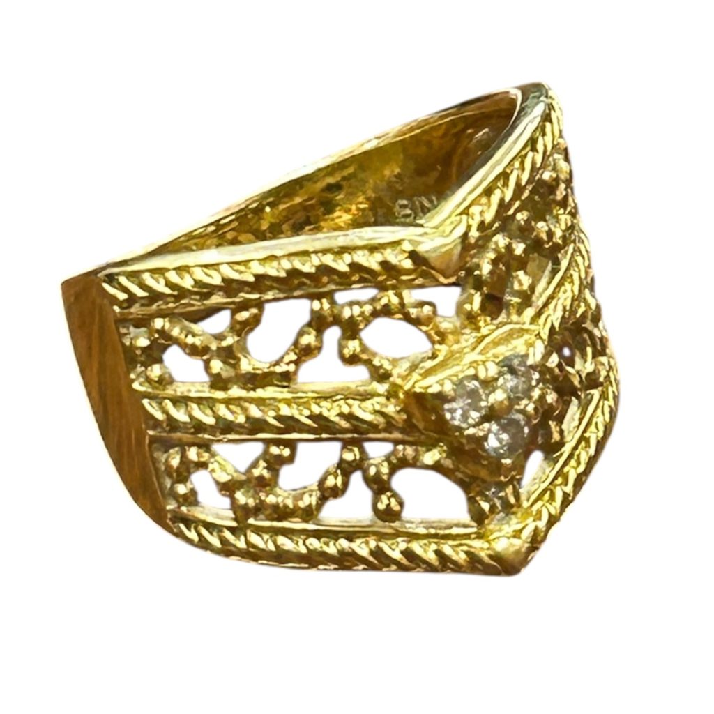 K18リングメレダイヤ付き