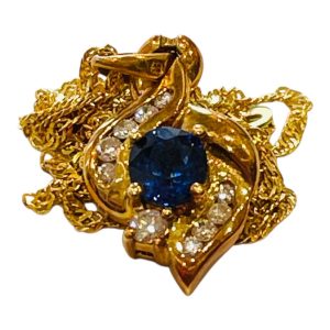 【貴金属】K18 (18金)　サファイア付き　ネックレス　ジュエリー アクセサリー