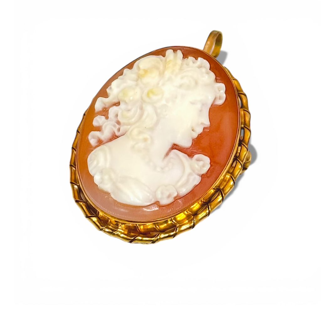 K18 ペンダントトップ カメオ