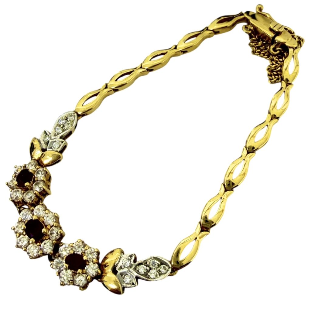 K18 18金 宝石付きブレスレット