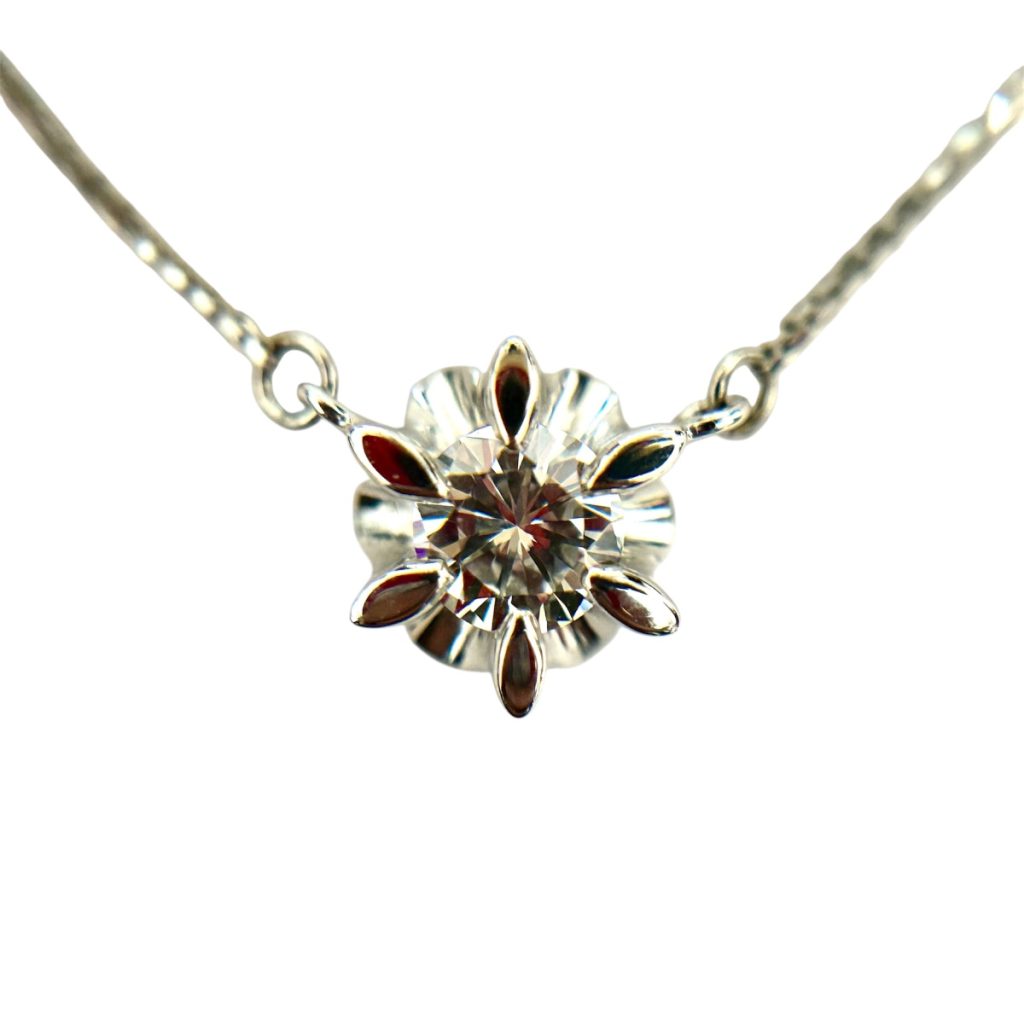 Pt850(プラチナ850) ダイヤ付ネックレス【函館上磯店】