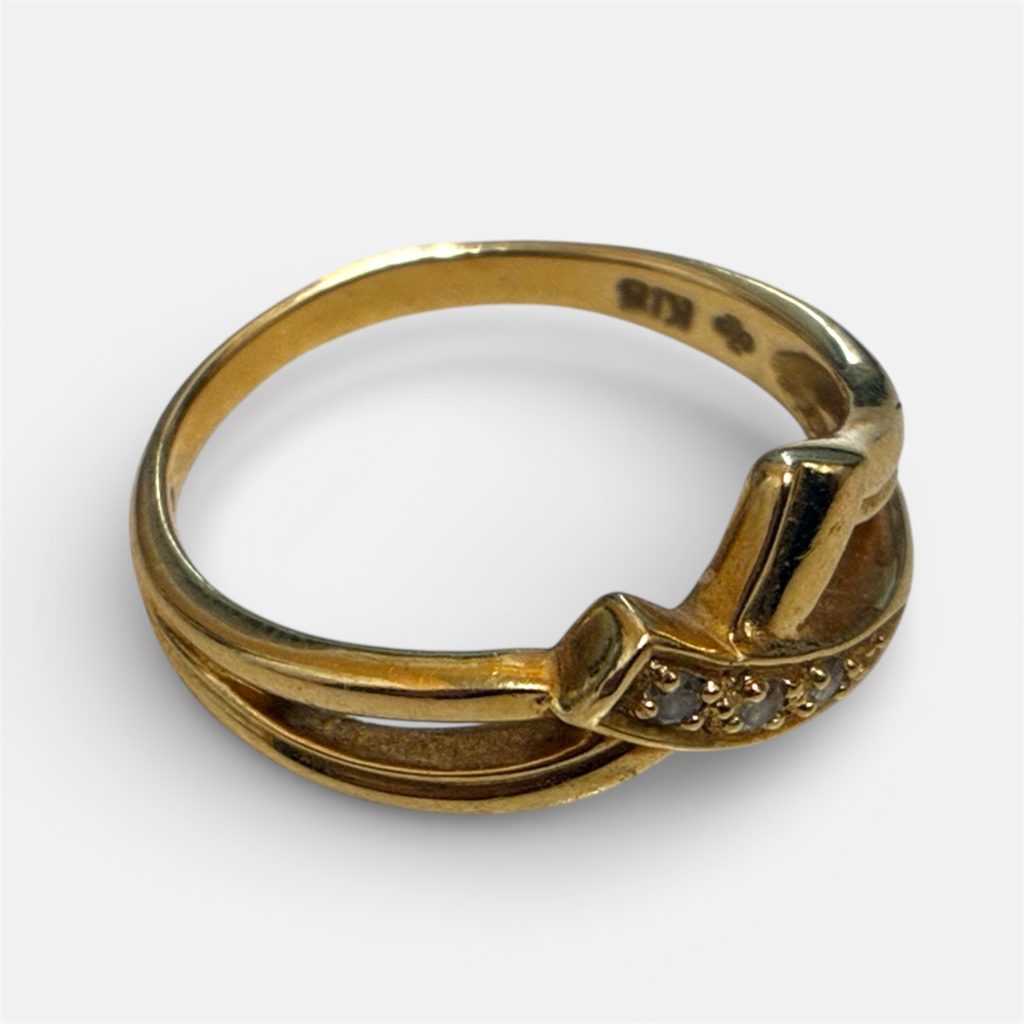 K18リング（ダイヤ付きデザインリング）　札幌市　白石区　菊水