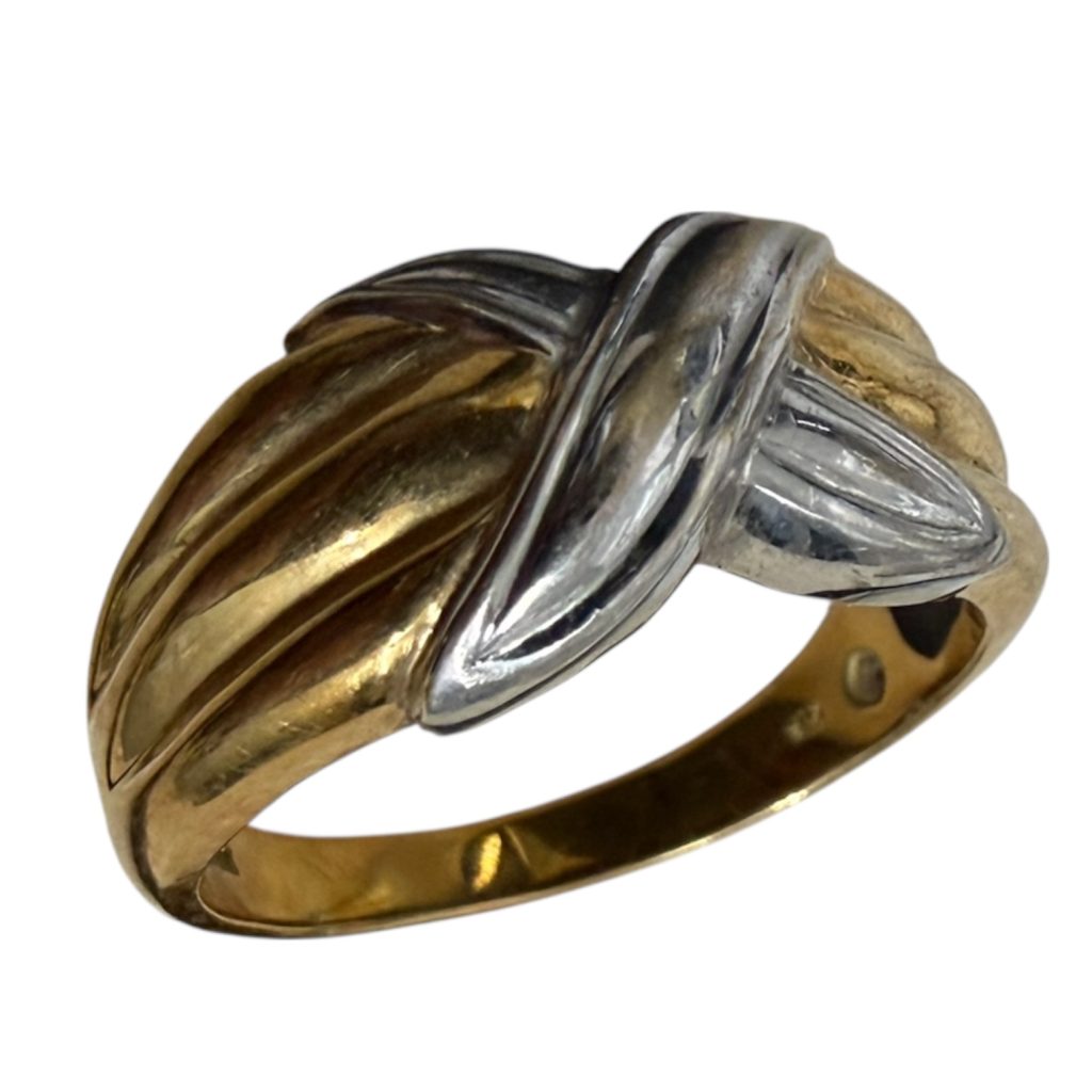 函館市 K18/Pt900 コンビリング 金プラチナジュエリー