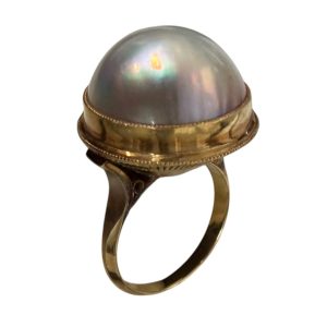 函館市 K18 マベパールリング 真珠ジュエリー査定