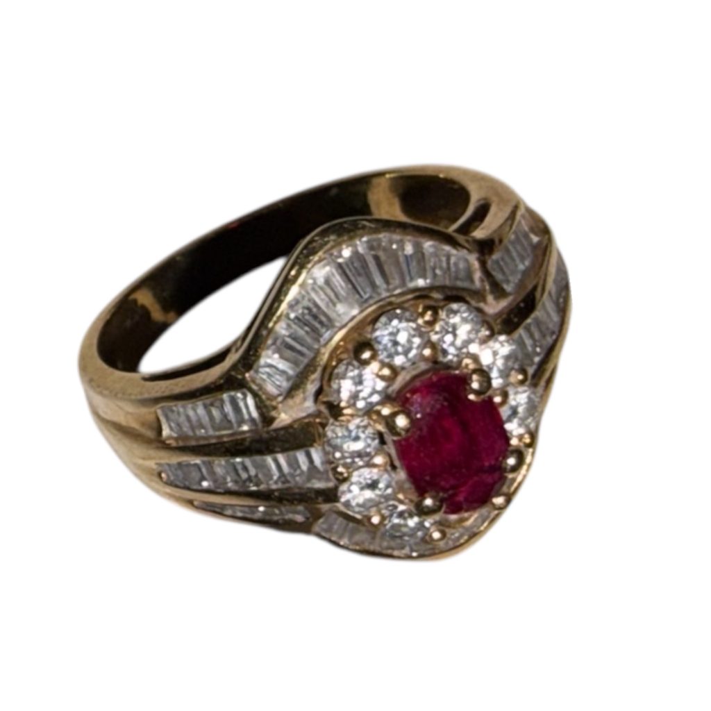 函館市 K18 ルビー メレダイヤ リング 色石ジュエリー査定