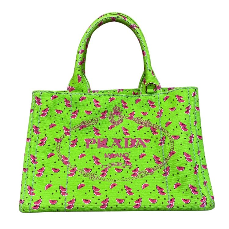 PRADA　カナパ　スイカ柄トートバッグ