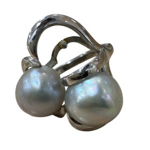 K14WG ( 14金ホワイトゴールド )　パール付き リング