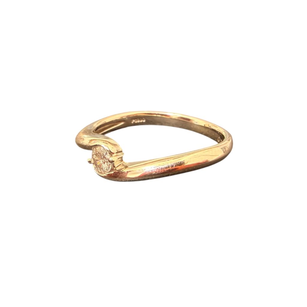 K18 18金 メレダイヤ付きリング