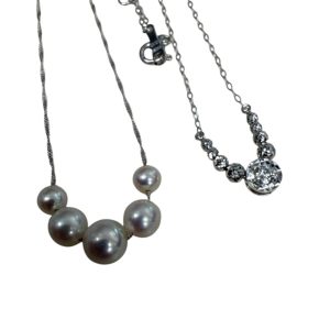 【K18WG パールネックレス買取】真珠付きホワイトゴールドネックレスをお買取りしました｜函館市でジュエリー買取