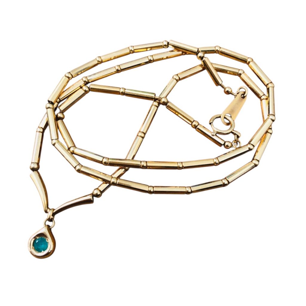 K18(18金)　エメラルド0.1ct　ネックレス