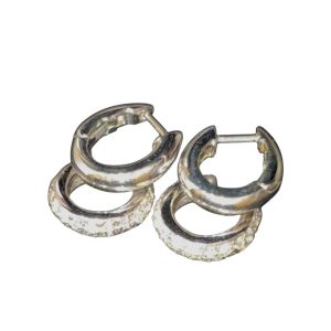 K18WG ピアス メレダイヤ付き 石あり 18金 ホワイトゴールド アクセサリー