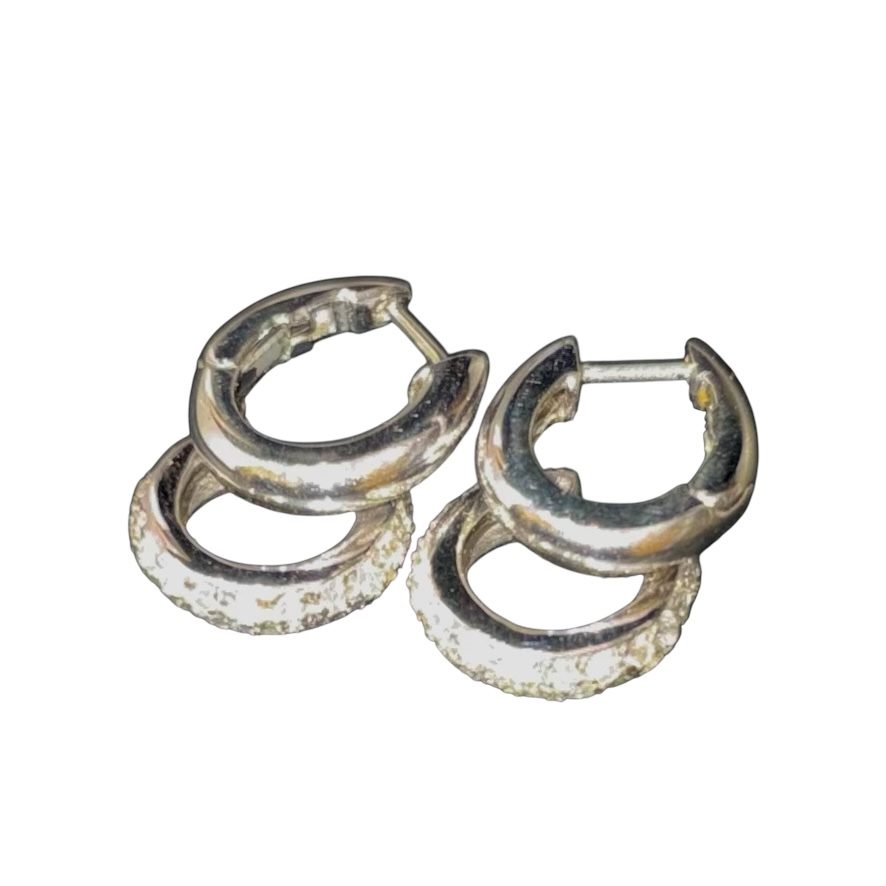 K18WG ピアス メレダイヤ付き 石あり 18金 ホワイトゴールド アクセサリー