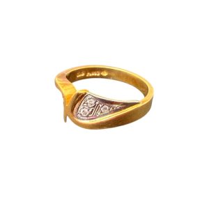 K18 18金 メレダイヤ付きリング