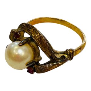 【貴金属】K18(18金)　パール付きリング　ジュエリー アクセサリー