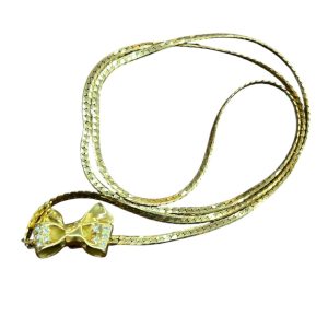 K18ネックレス 金のリボンモチーフ付き