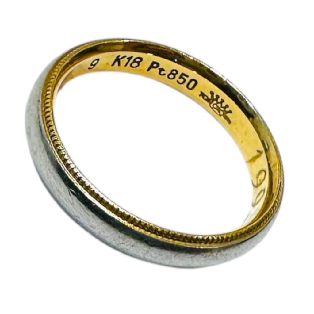 K18(18金)＆Pt850(プラチナ)リング