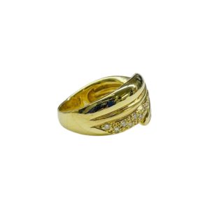 K18 18金 メレダイヤ付きリング