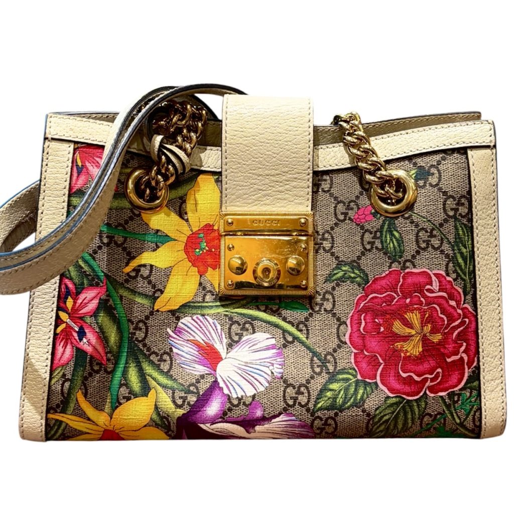 GUCCI GGスプリーム フローラ チェーンショルダーバッグ