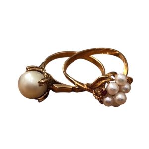 K18(18金)　パール　リング