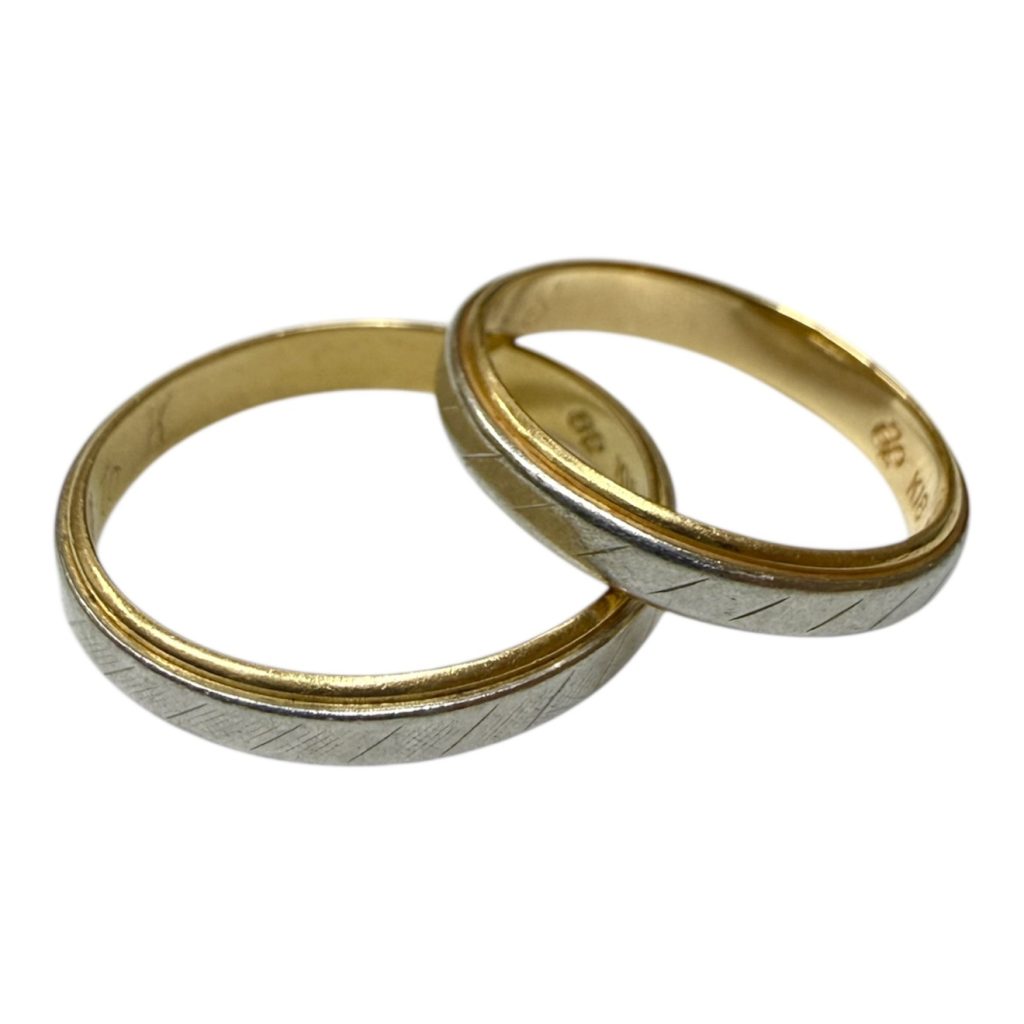 K18（18金）× Pt850（プラチナ850） ペアリング（指輪）