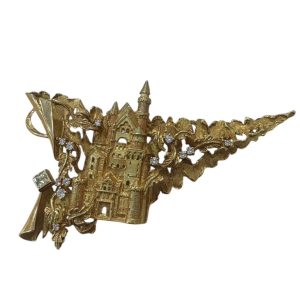 K18（18金）ブローチ 石付き