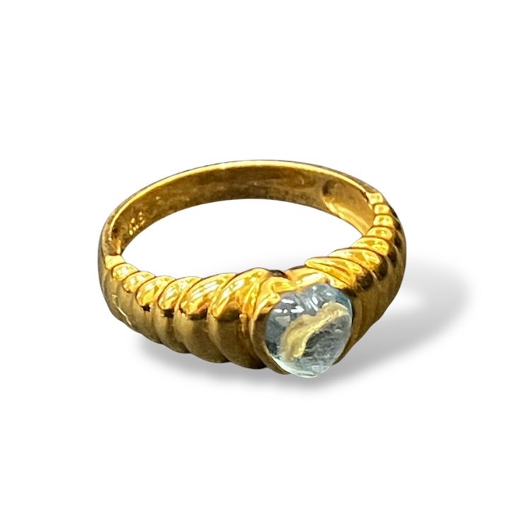 【アクアマリン リング】K18 18金 750