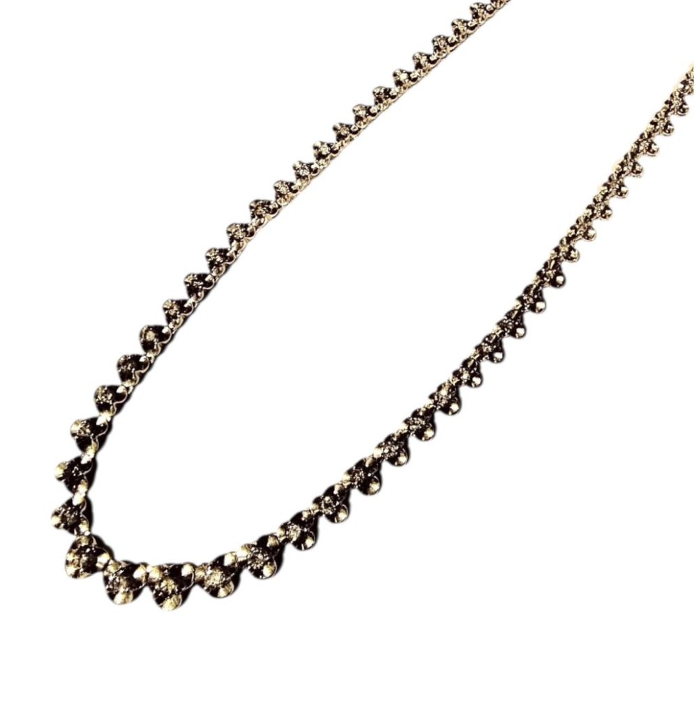 K18WG（18金ホワイトゴールド）ネックレス メレダイヤ