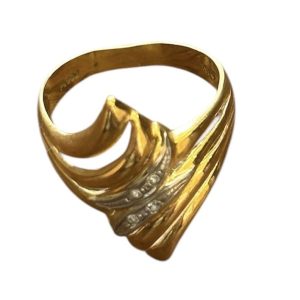 K18 750 18金 リング 指輪 メレダイヤ