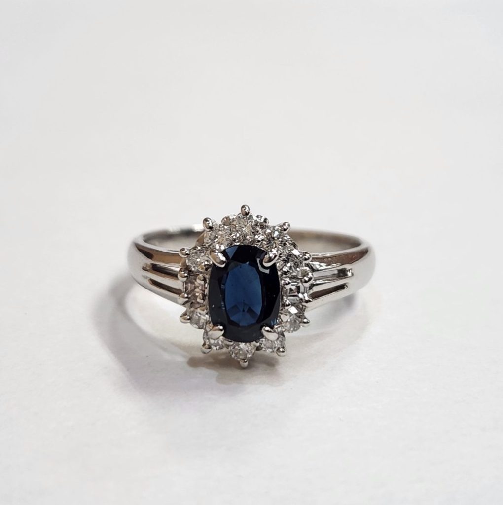 プラチナ (Pt850) リング サファイア 0.98ct メレ ダイヤ 2.50ct 宝飾品 指輪 ジュエリー 高価買取 | 根室市曙町