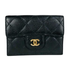 【CHANEL】シャネル・マトラッセ キャビアスキン・三つ折り財布・スモールフラップウォレット