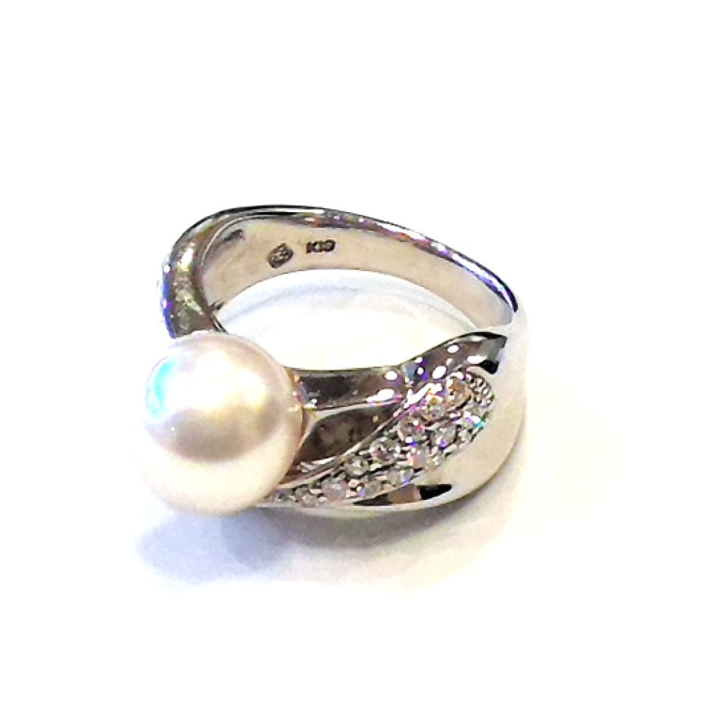 K18WG パールリング