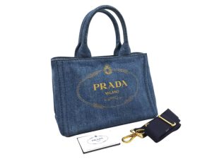 Prada　ミニカナパ　2wayハンドバッグ　デニム・ショルダーバッグ　1BG439