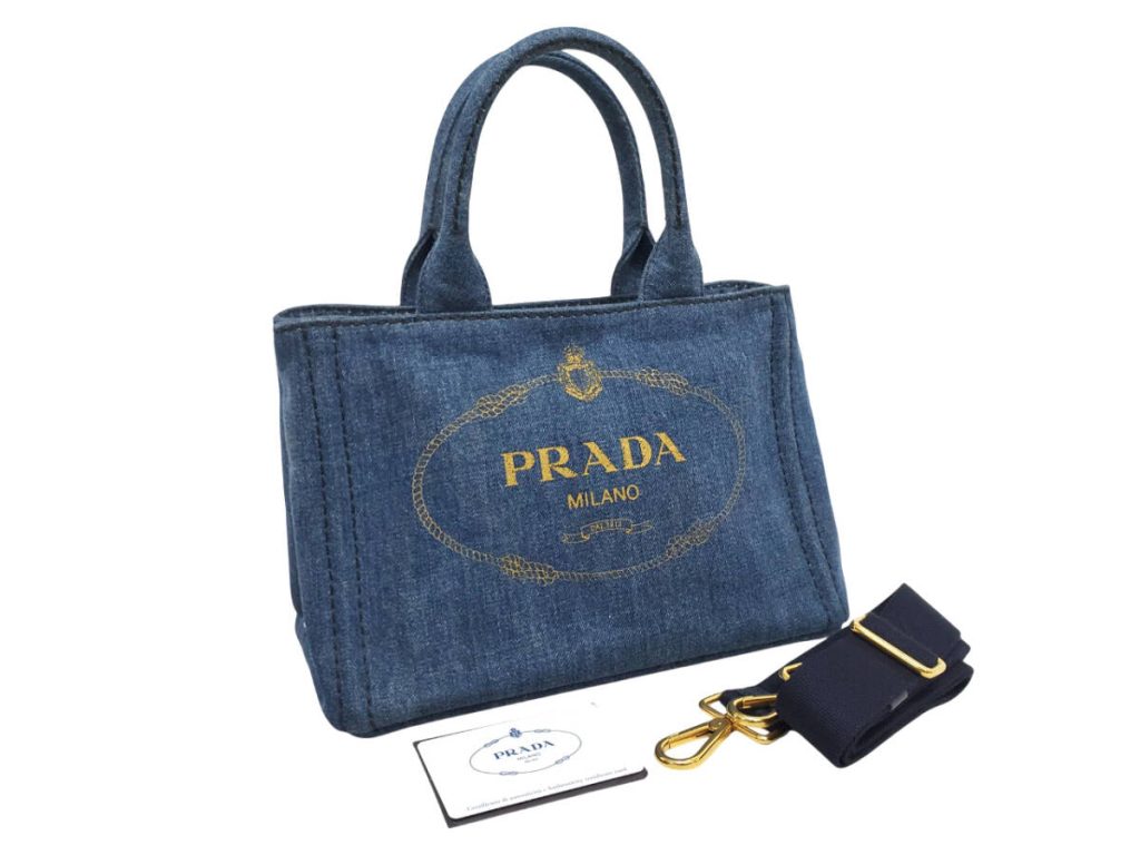 Prada　ミニカナパ　2wayハンドバッグ　デニム・ショルダーバッグ　1BG439