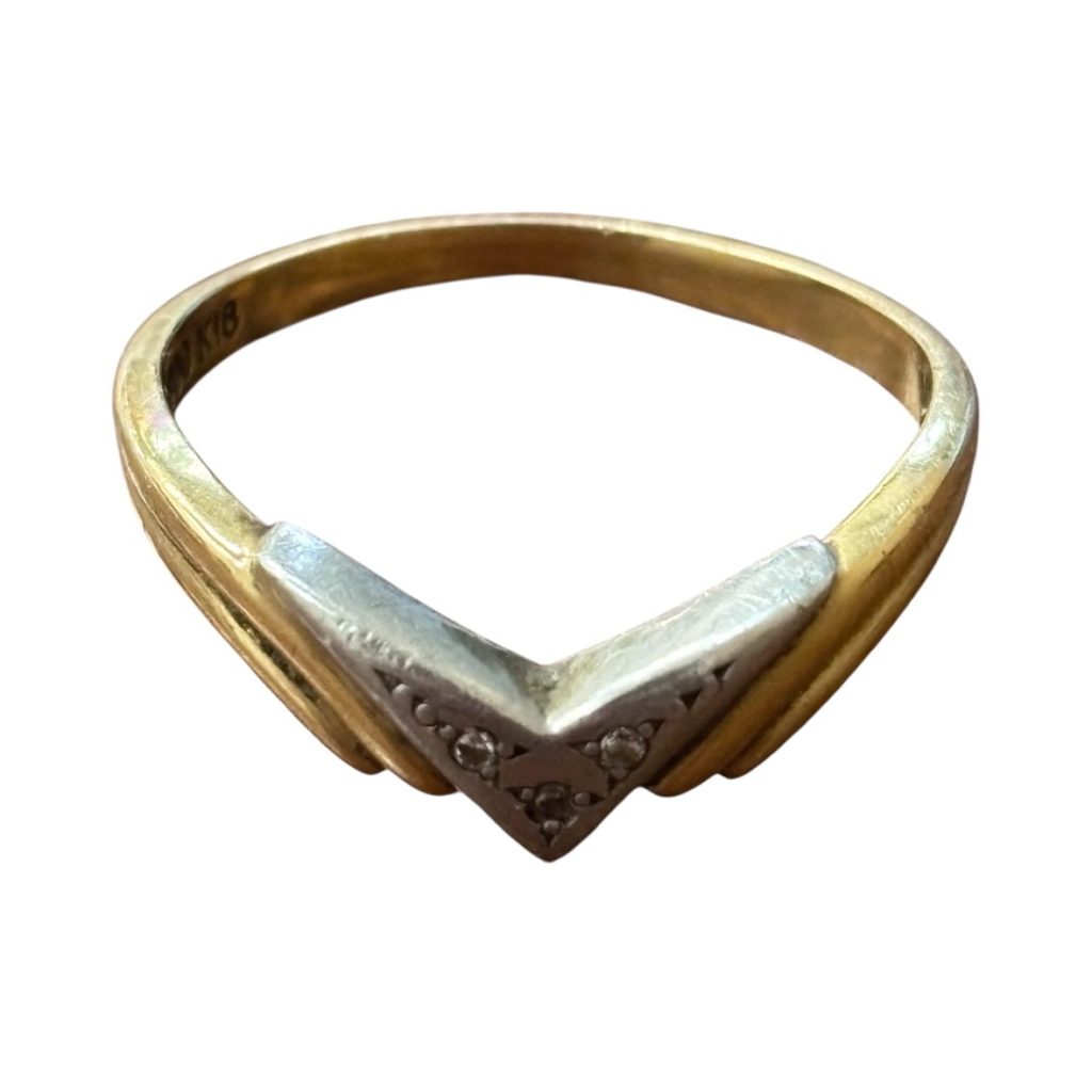 K18 Pt900 ハーフ コンビ リング