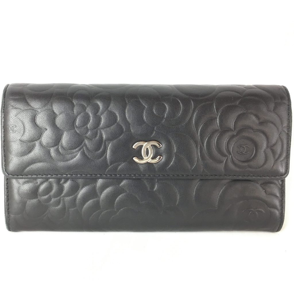 CHANEL シャネル カメリア  カーフスキン 長財布 ギャランティー無し