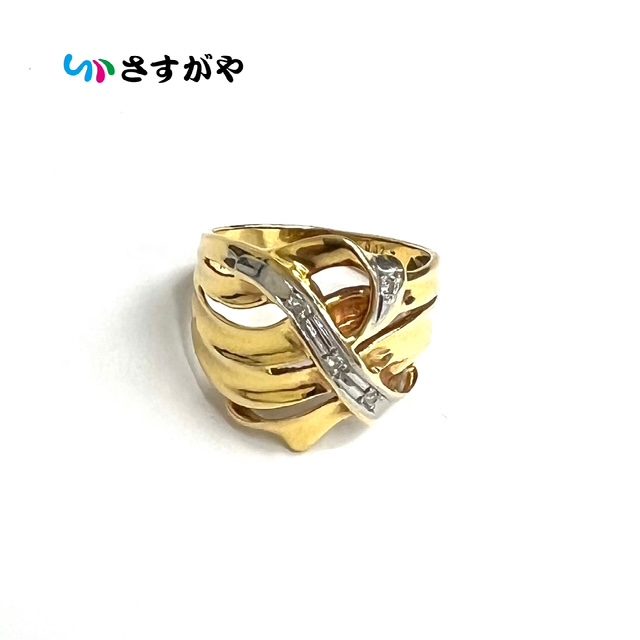 K18 Pt900 金 プラチナ コンビ リング 指輪 貴金属 アクセサリー