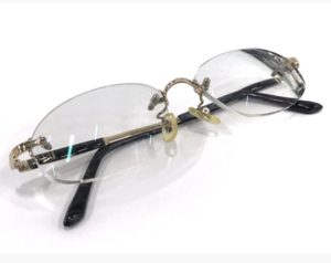 ダンヒル　Dunhill　18金　K18　メガネ　眼鏡　ゴールド　破損あり