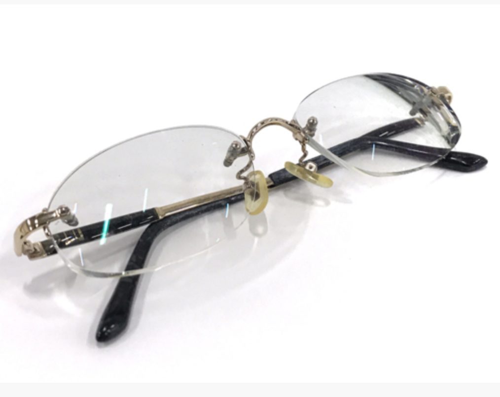 ダンヒル　Dunhill　18金　K18　メガネ　眼鏡　ゴールド　破損あり