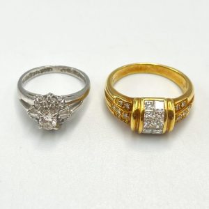 プラチナ 18金 ダイヤモンドリング ２点 Pt900 K18 指輪 ジュエリー 高価買取｜前橋市石倉町
