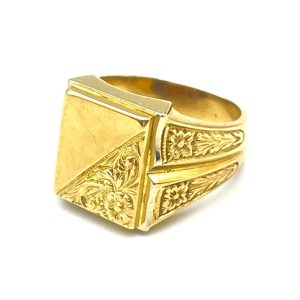 18金 K18 印台リング ゴールド 指輪 貴金属 査定無料 高価買取｜高崎市飯塚町