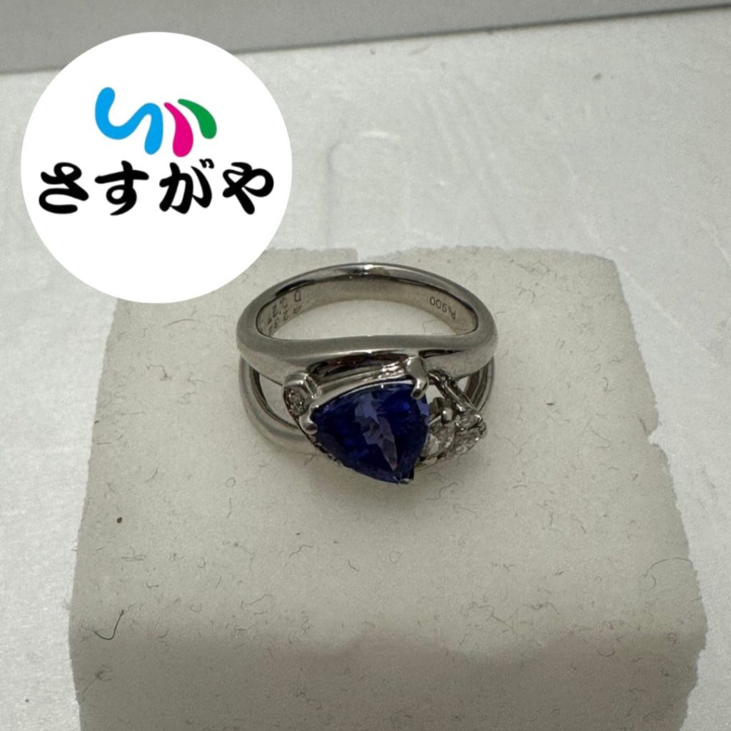 Pt900 タンザナイト ダイヤ リング